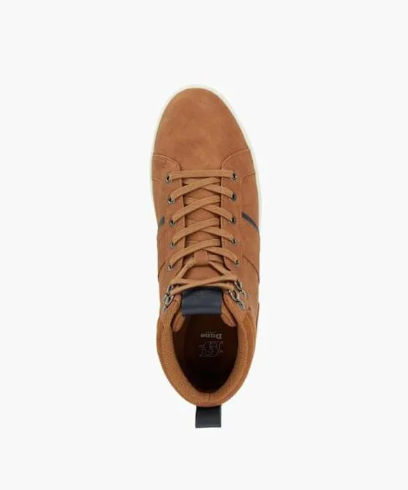 Dune London Brown Shoes Men Sailors Tan Fabric Lace Up Mid Trainer Brown