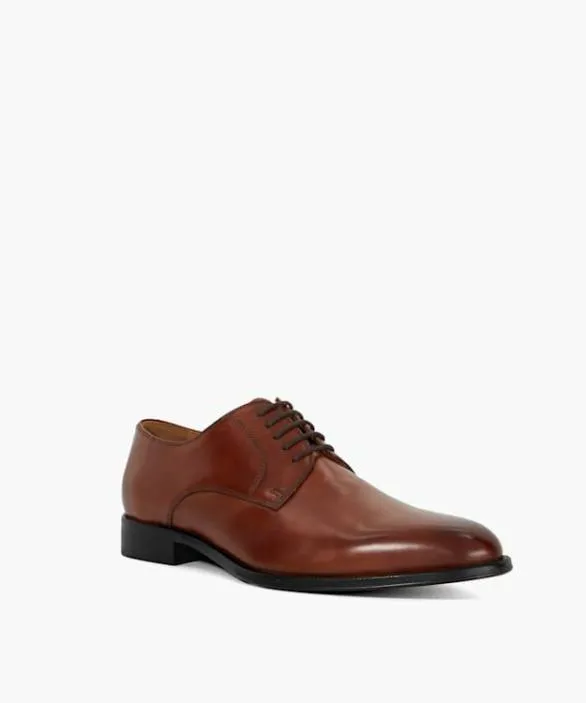 Dune London Brown Shoes Men Salisbury Tan Premium Leather Derby Shoes Brown