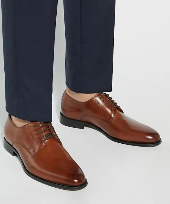 Dune London Brown Shoes Men Salisbury Tan Premium Leather Derby Shoes Brown