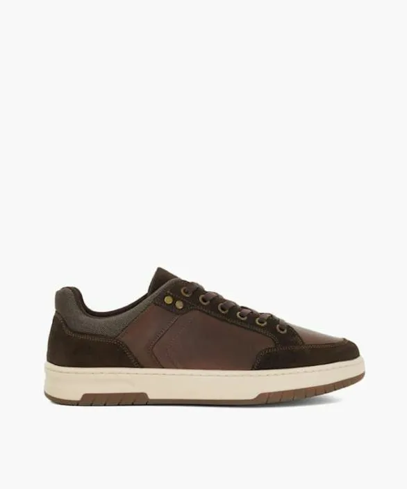 Dune London Brown Shoes Men Teffla Brown Chunky Lace Up Trainers Brown