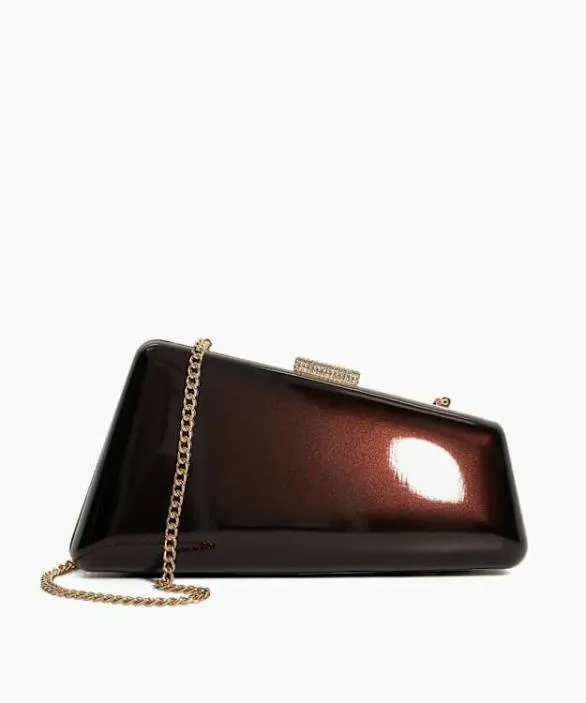 Dune London Clutch Bags Women Balancing Brown Asymmetric Clutch Bag Brown