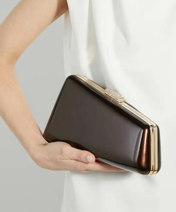 Dune London Clutch Bags Women Balancing Brown Asymmetric Clutch Bag Brown