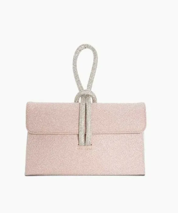 Dune London Clutch Bags Women Brynie Rose Gold DiamanteLoopHandle Grab Bag Metallic Dune London Clutch Bags Women Brynie Rose Gold DiamanteLoopHandle Grab Bag Metallic