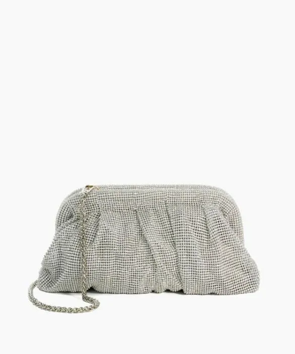 Dune London Clutch Bags Women Elegent Silver Embellished Mesh Clutch Bag Metallic Dune London Clutch Bags Women Elegent Silver Embellished Mesh Clutch Bag Metallic