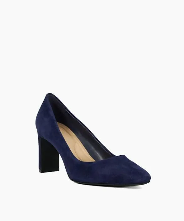 Dune London Court Shoes Women Arriving Navy High Block Heel Court Shoes Blue