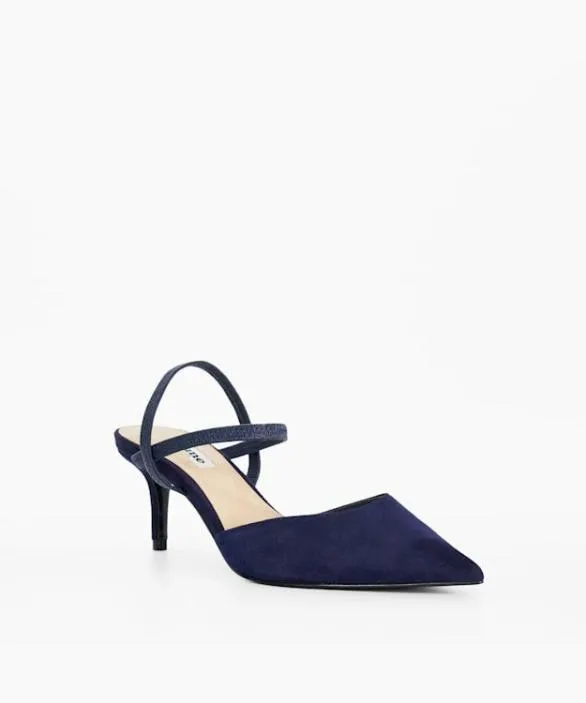 Dune London Court Shoes Women Classical Navy Suede Slingback Courts Blue