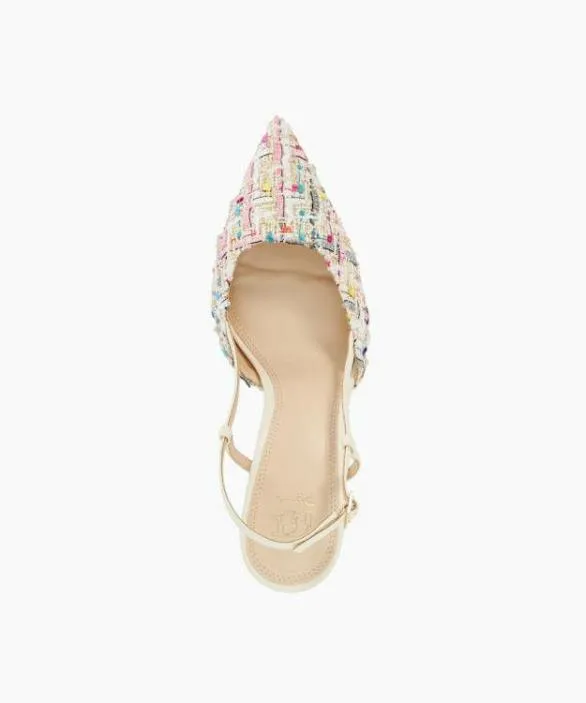 Dune London Court Shoes Women Composure Multi Pointed Mid Heel Slingback Sandals Multi