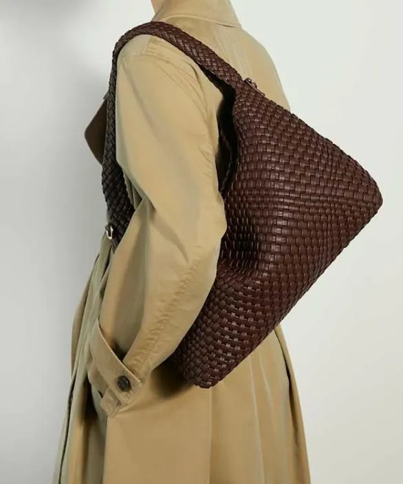 Dune London Deliberate Bags Women Deliberate L Chocolate Woven Shoulder Bag Brown