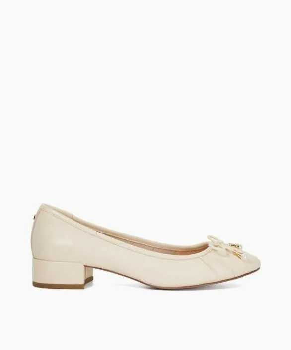 Dune London Flat Shoes Women Amazing Ecru Low Block Heel Ballet Flats Neutral Dune London Flat Shoes Women Amazing Ecru Low Block Heel Ballet Flats Neutral