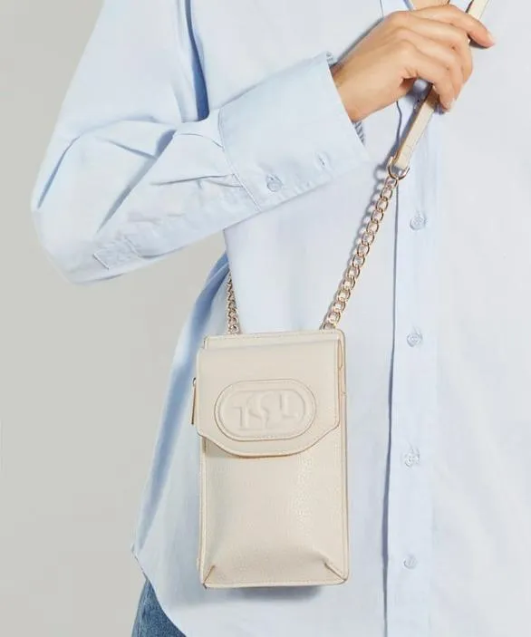 Dune London Handbags Women Samely Ecru Zip Phone Pouch Neutral