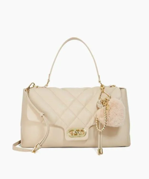 Dune London Leather Bags Women Regency Cream Leather Shoulder Bag Neutral