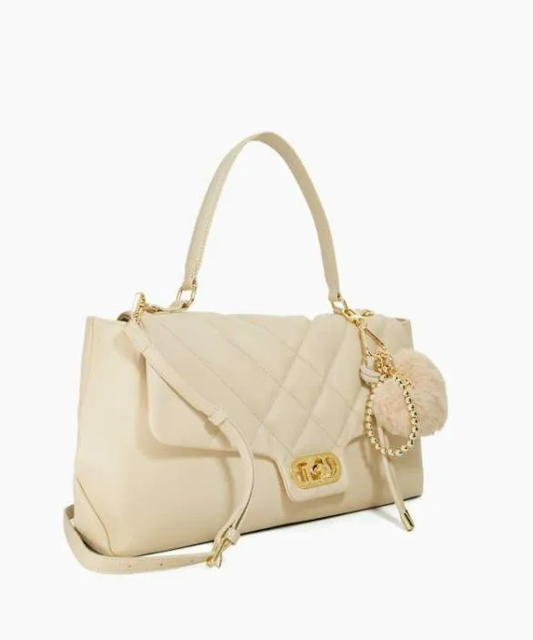 Dune London Leather Bags Women Regency Cream Leather Shoulder Bag Neutral