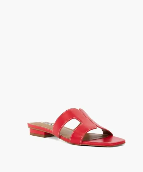 Dune London Loupe Sandals Women Loupe Red Smart Slider Sandals Red