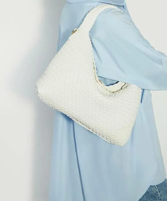 Dune London Shoulder Bags Women Deliberate White Woven Shoulder Bag White