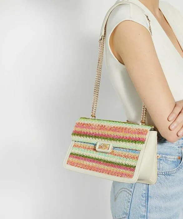 Dune London Shoulder Bags Women Dellsia Multi Rainbow Raffia Logo Shoulder Bag Multi