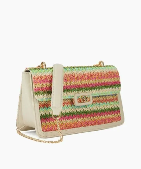 Dune London Shoulder Bags Women Dellsia Multi Rainbow Raffia Logo Shoulder Bag Multi