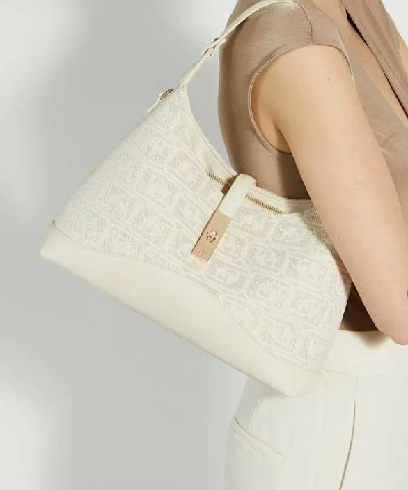 Dune London Shoulder Bags Women Dorset Cream Woven Turn Lock Shoulder Bag Neutral