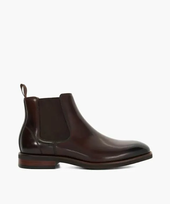 Dune London Smart Boots Men Maxton Brown Pull On Leather Boots Brown