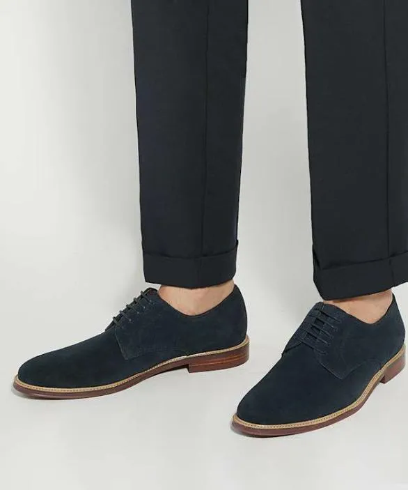 Dune London Smart Shoes Men Stanley Navy Smart LaceUp Shoes Blue