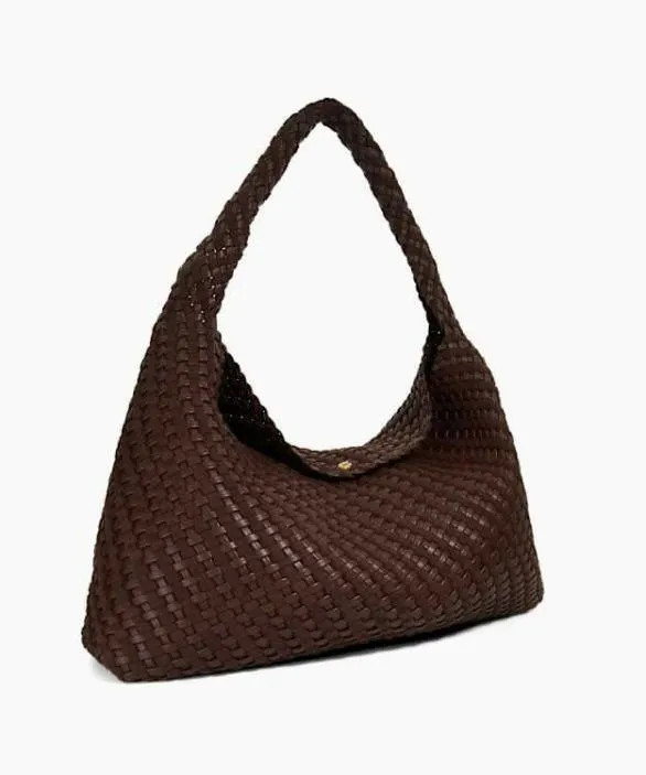 Dune London Tote Bags Women Deliberate XL Chocolate Extra Large Woven Shoulder Bag Brown