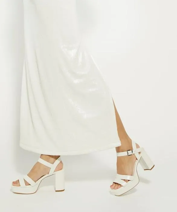 Dune London White Sandals Women Madewithlove Ivory Leather Platform Wedding Heels White