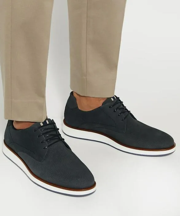 Dune London Wide Fit Shoes Men Beko Navy Wide Fit Lace Up Shoes Blue