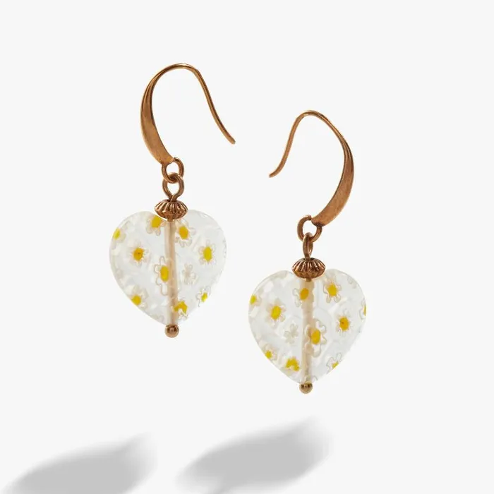 Earrings Women Alex And Ani Daisy Heart Drop Earrings Rafaelian Gold
