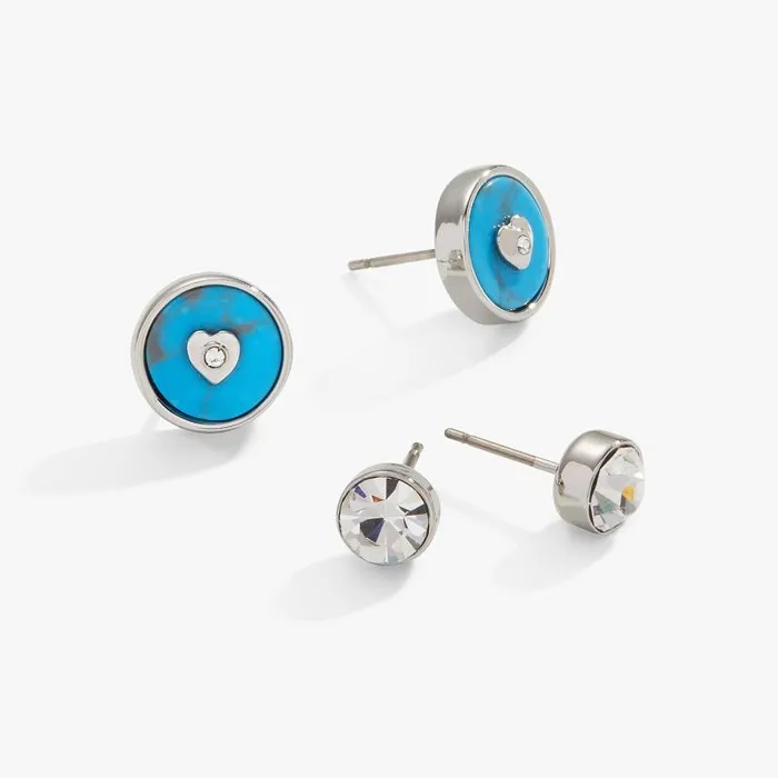 Earrings Women Alex And Ani Heart Crystal Earring Set Reconstituted Turquoise Silver Earrings Women Alex And Ani Heart Crystal Earring Set Reconstituted Turquoise Silver