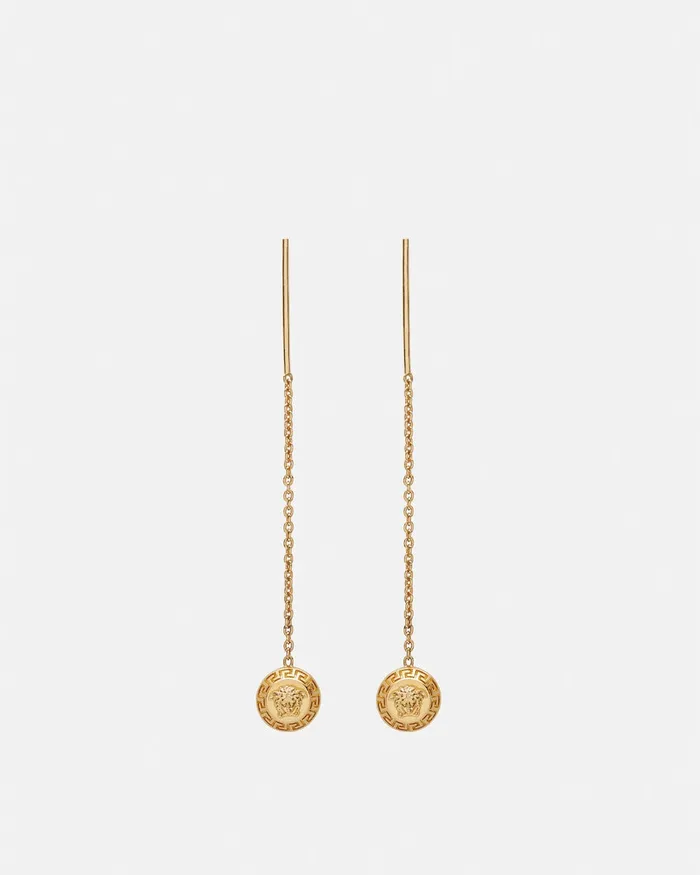 Earrings Women Versace Medusa Drop Earrings Light Gold