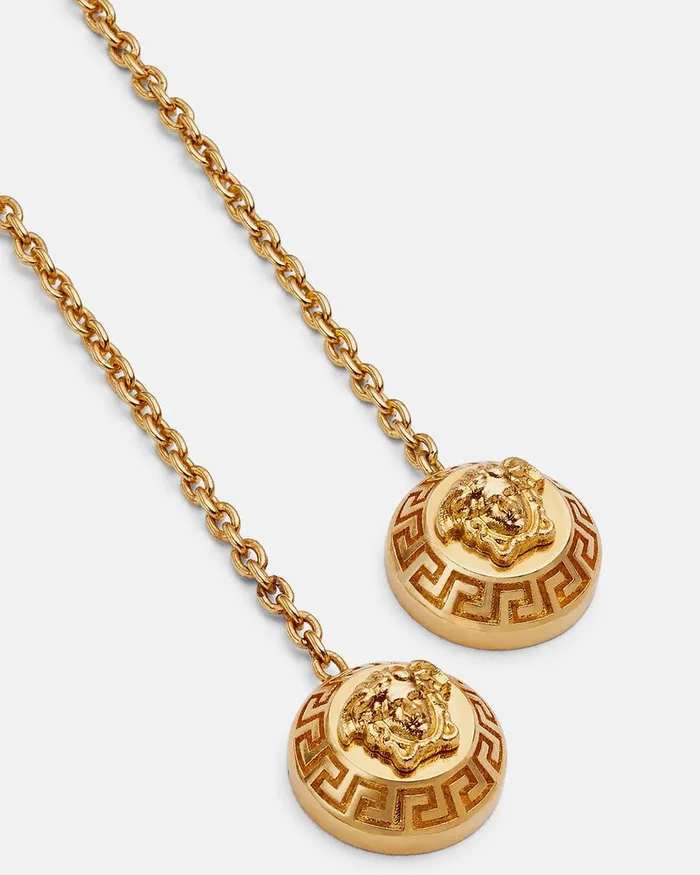 Earrings Women Versace Medusa Drop Earrings Light Gold