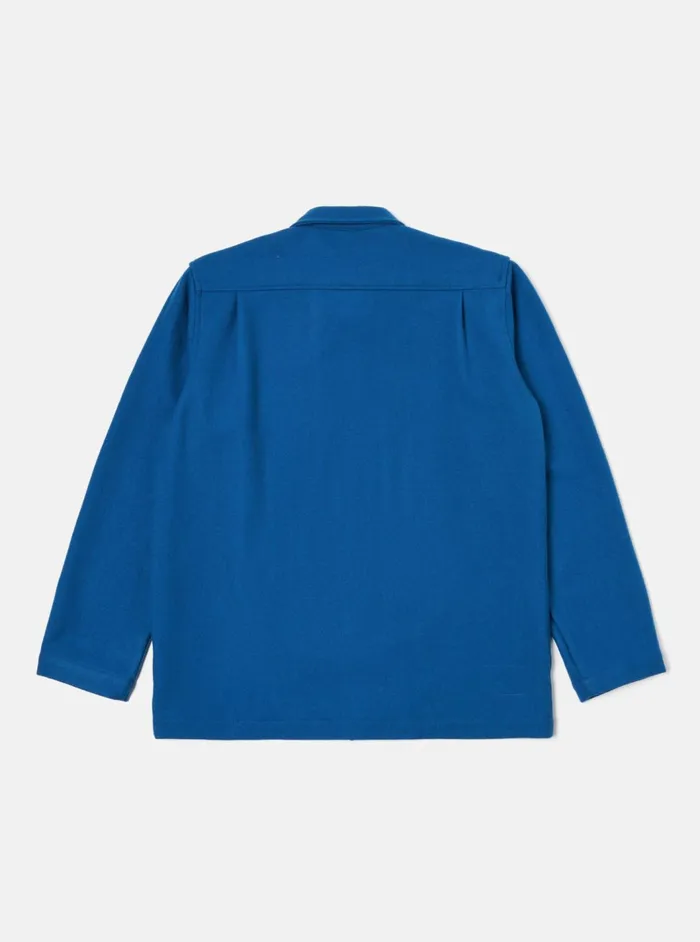 Easy Jacket In Blue Melton Men Universal Works Overshirts