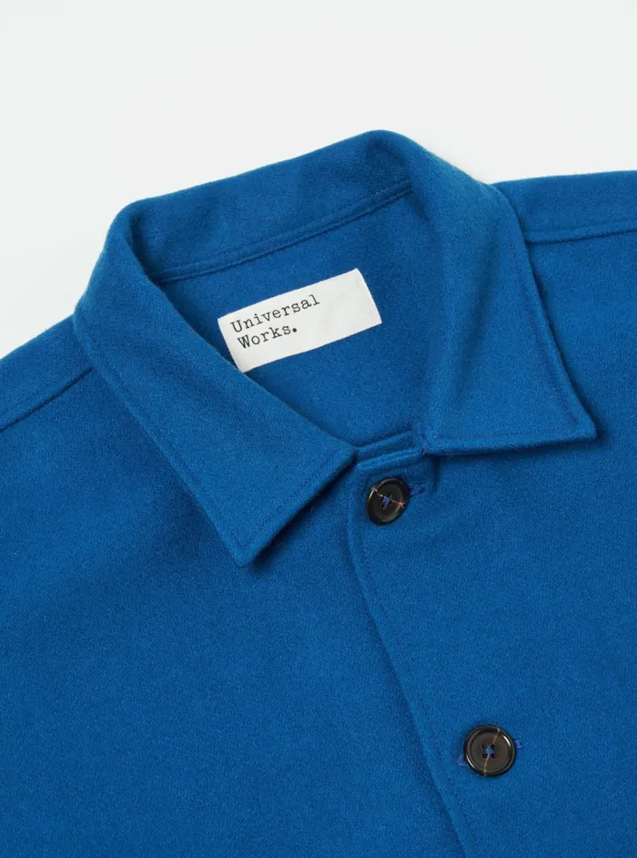 Easy Jacket In Blue Melton Men Universal Works Overshirts