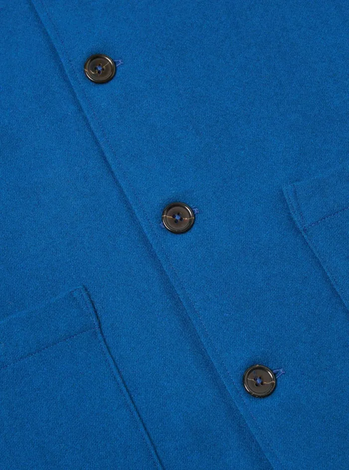 Easy Jacket In Blue Melton Men Universal Works Overshirts