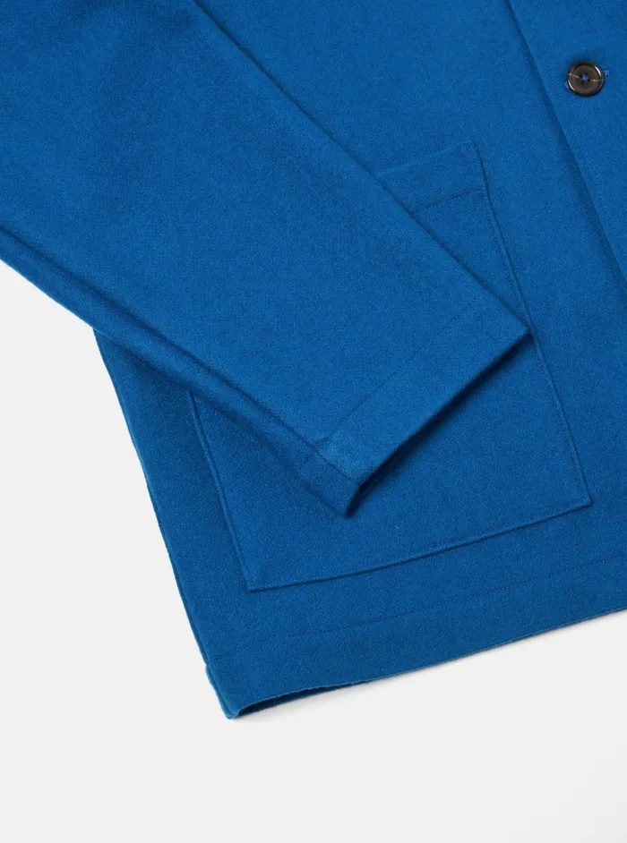 Easy Jacket In Blue Melton Men Universal Works Overshirts