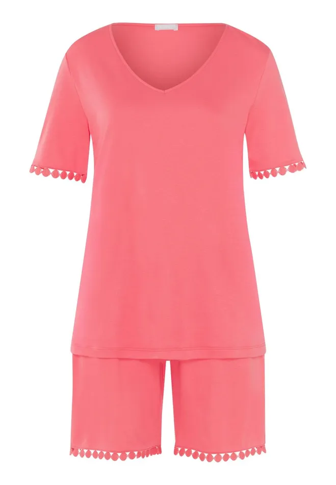 Embroidered Short Pajama Set Porcelain Rose Women HANRO Pajama Sets