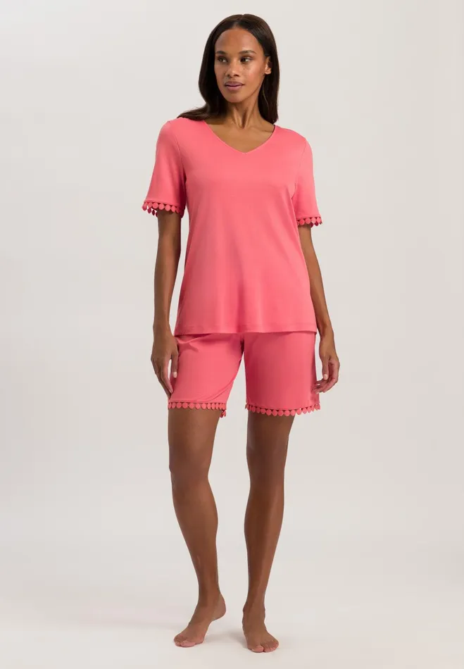 Embroidered Short Pajama Set Porcelain Rose Women HANRO Pajama Sets