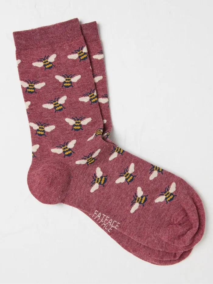 Fat Face 3 For 2 Socks Pink Bee Socks 1 Pack Size 47 8211 Women