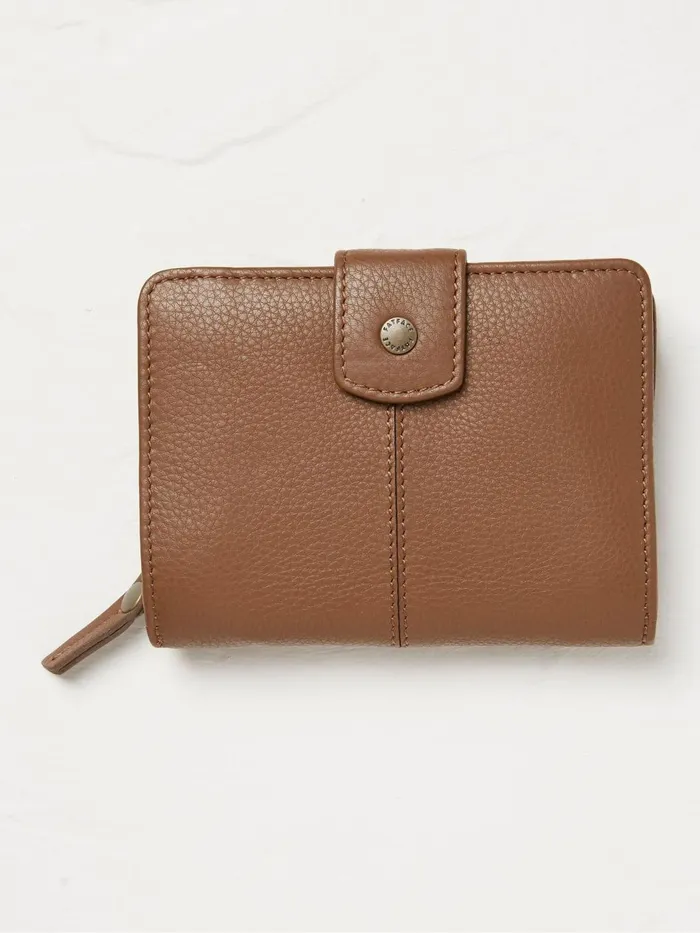 Fat Face Bags and Purses Etta Tan Brown Leather Zip Purse 8211 Women