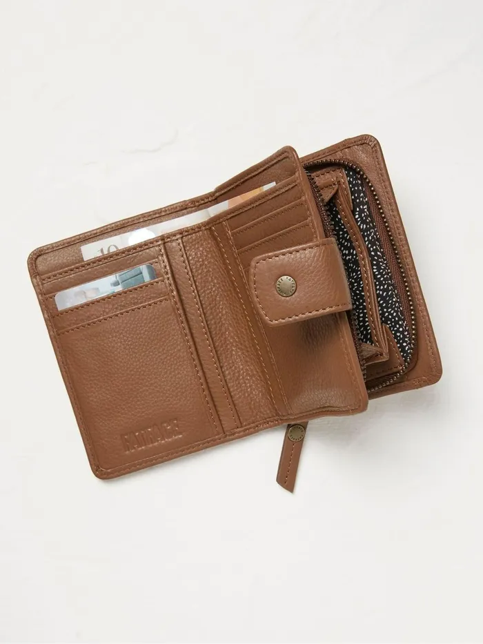Fat Face Bags and Purses Etta Tan Brown Leather Zip Purse 8211 Women