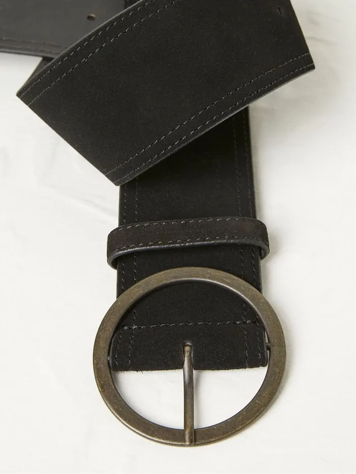 Fat Face Belts Black Soft Wide Waist Belt 8211 Women