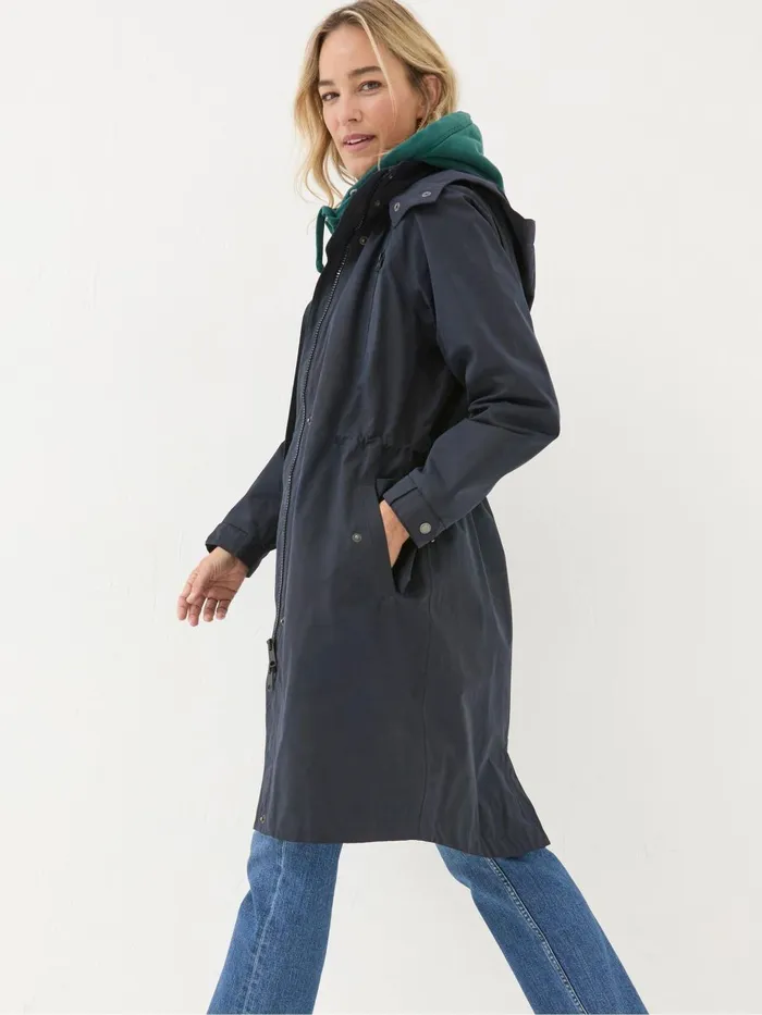 Fat Face Coats and Jackets Juno Navy Waterproof Long Coat 8211 Women