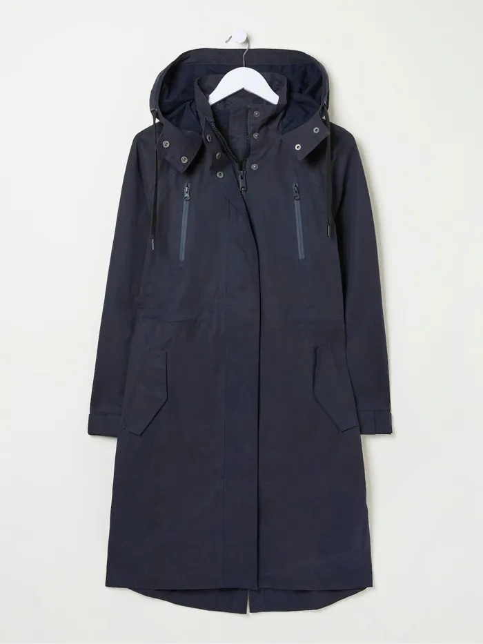 Fat Face Coats and Jackets Juno Navy Waterproof Long Coat 8211 Women