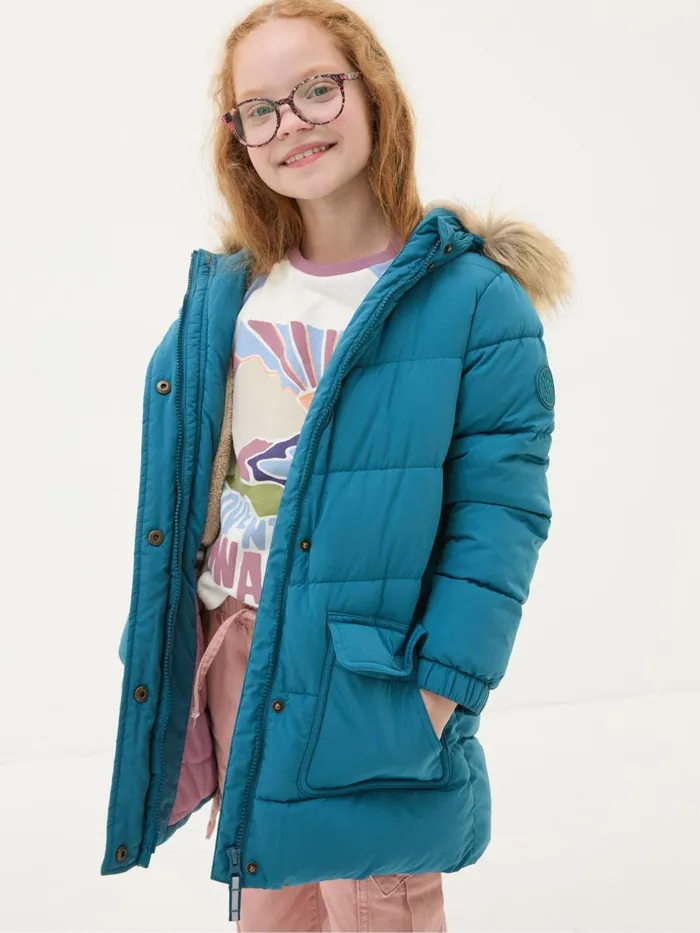 Fat Face Coats and Jackets Lily Dark Teal Blue Waterproof Longline Padded Coat 8211 Kids Fat Face Coats and Jackets Lily Dark Teal Blue Waterproof Longline Padded Coat 8211 Kids
