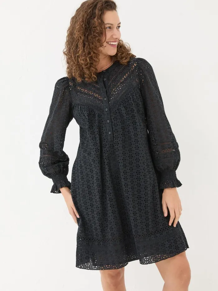 Fat Face Dresses Black 100 Cotton Brody Detail Dress 8211 Women