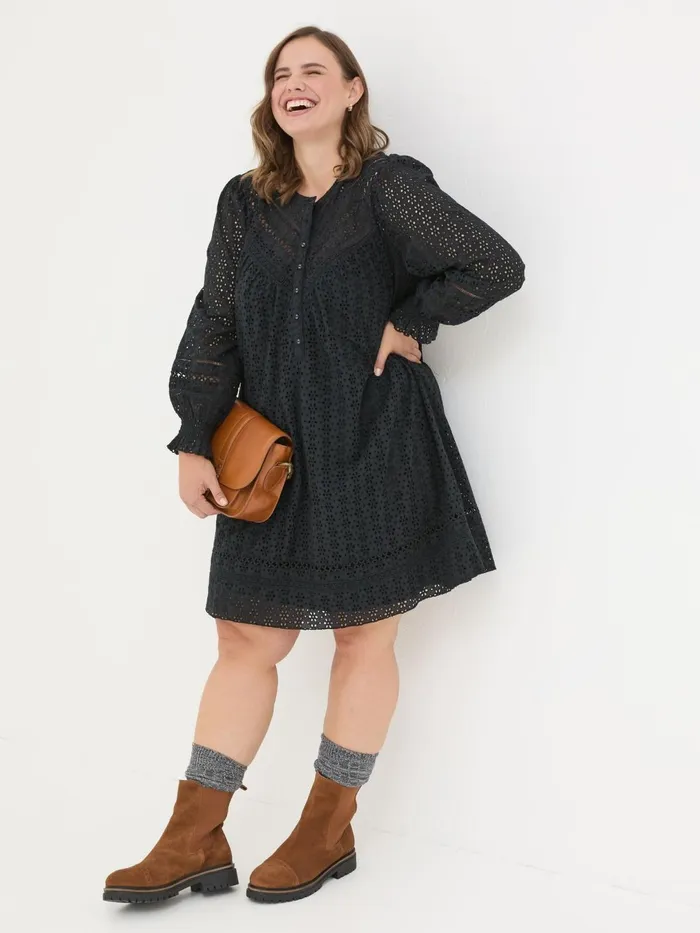 Fat Face Dresses Black 100 Cotton Brody Detail Dress 8211 Women
