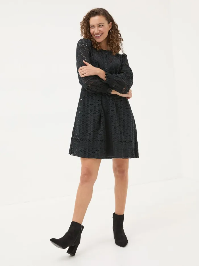 Fat Face Dresses Black 100 Cotton Brody Detail Dress 8211 Women