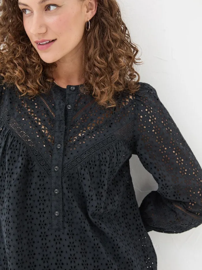 Fat Face Dresses Black 100 Cotton Brody Detail Dress 8211 Women