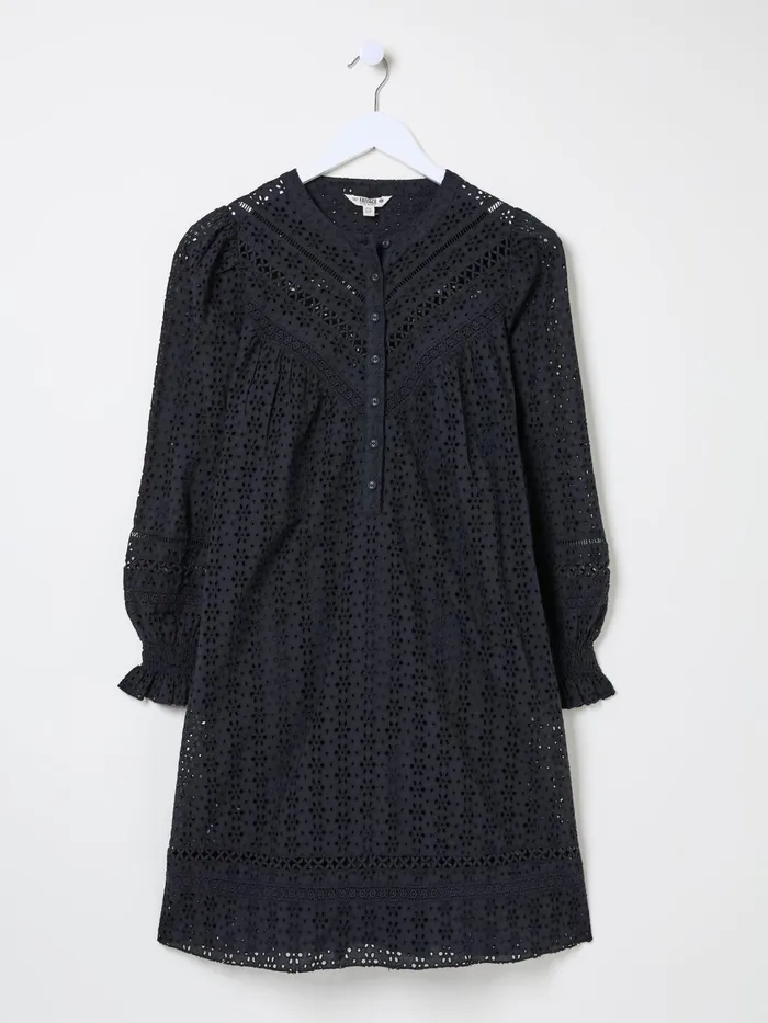 Fat Face Dresses Black 100 Cotton Brody Detail Dress 8211 Women