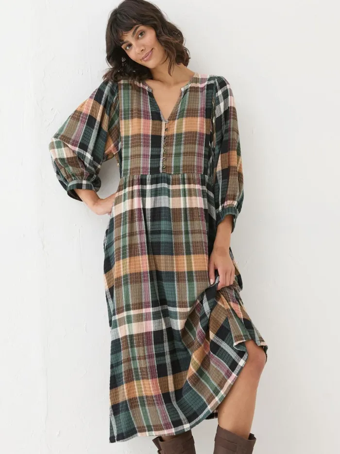 Fat Face Dresses Ceil Multi Check Dress 8211 Women
