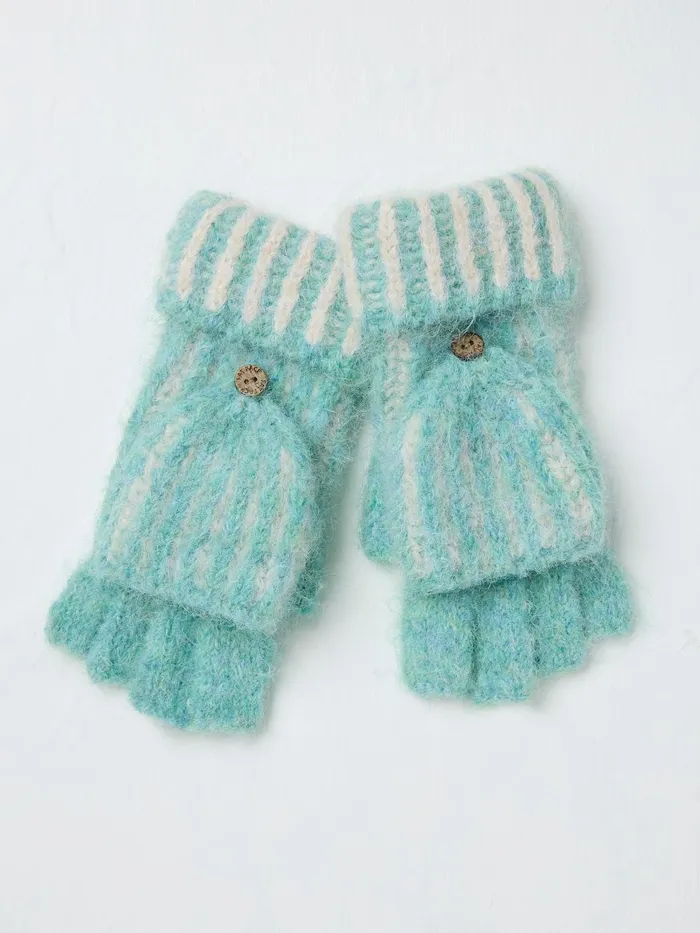 Fat Face Gloves Green Haze Plaited Overflap Gloves 8211 Women